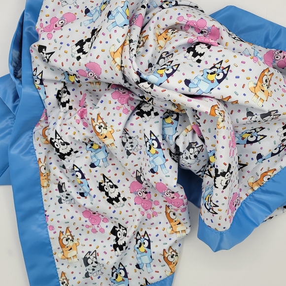 Extra Large Lovely Bluey & Bingo cotton Kids blanket,satin binding blanket 44x60 - Picture 12 of 15